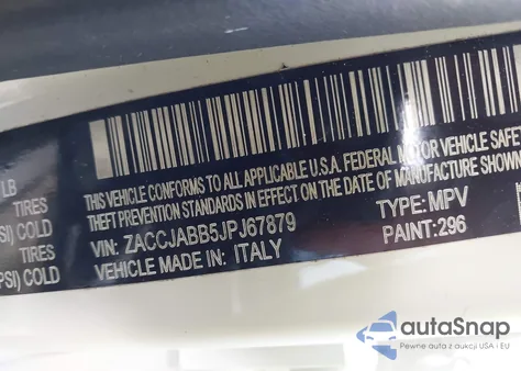 2018 Jeep Renegade Latitude Fwd из США, поврежденный, VIN ZACCJABB5JPJ67879